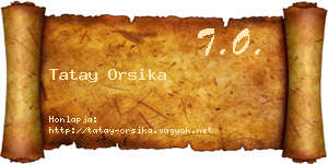Tatay Orsika névjegykártya